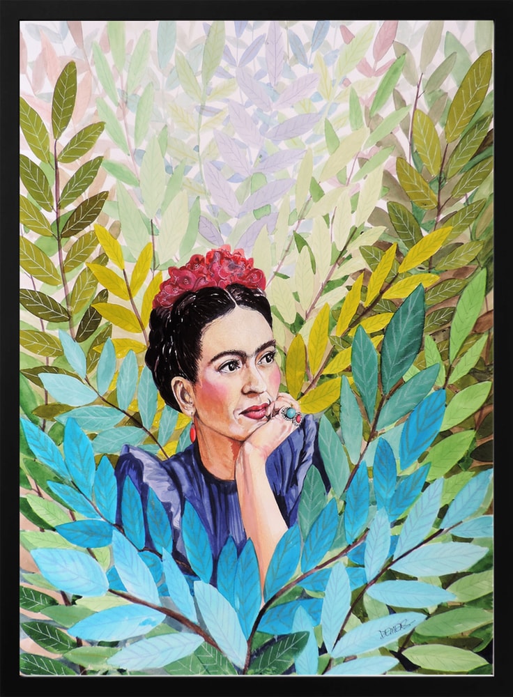 Woman in Lush Leaves