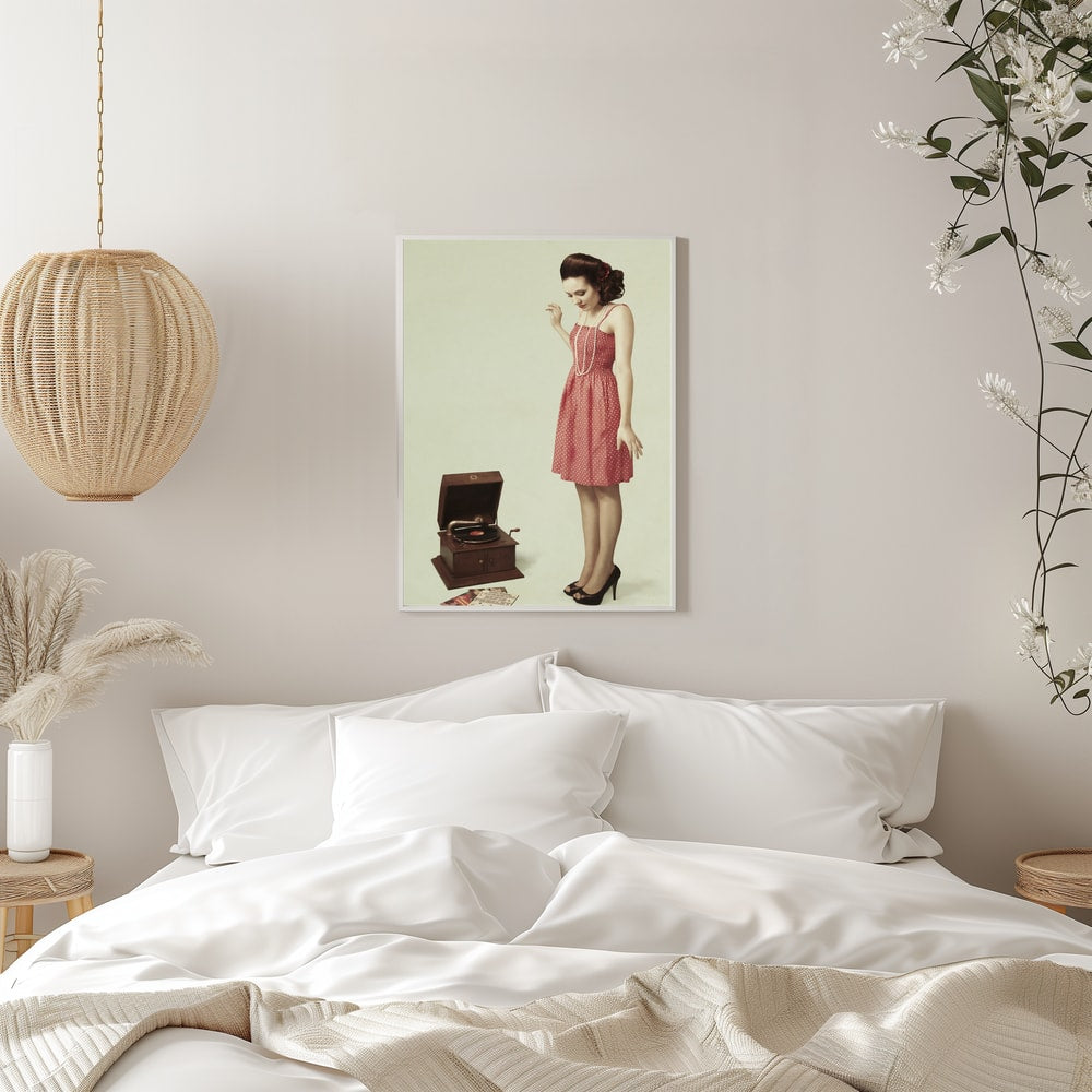 Vintage Woman and Gramophone