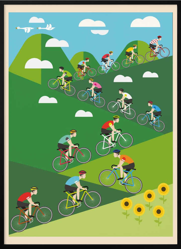Hill Climb Cycling Art Print