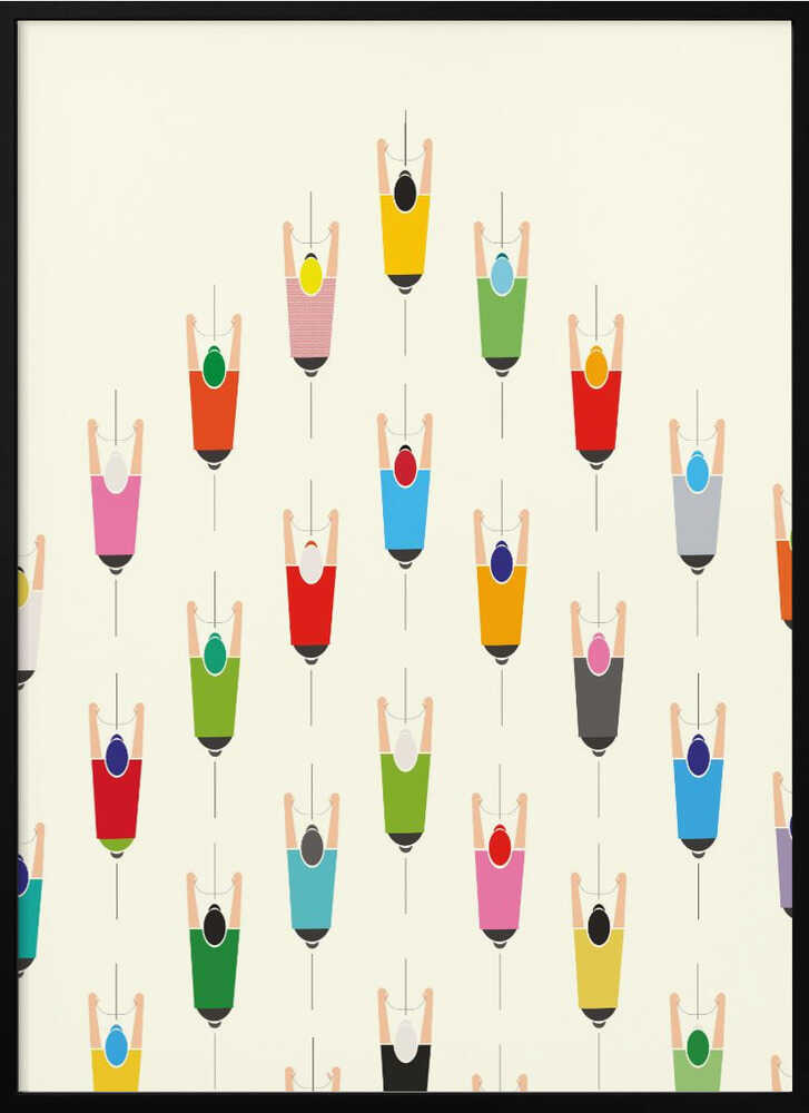 Leading the Pack Cycling Art Print