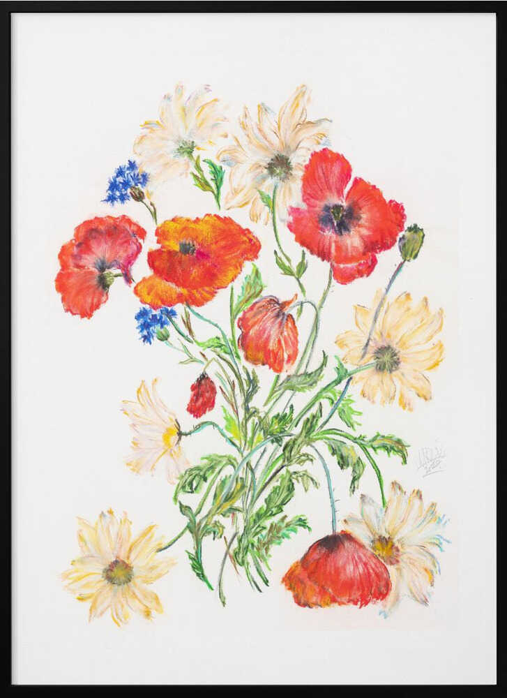 Vibrant Poppy Daisy Bouquet