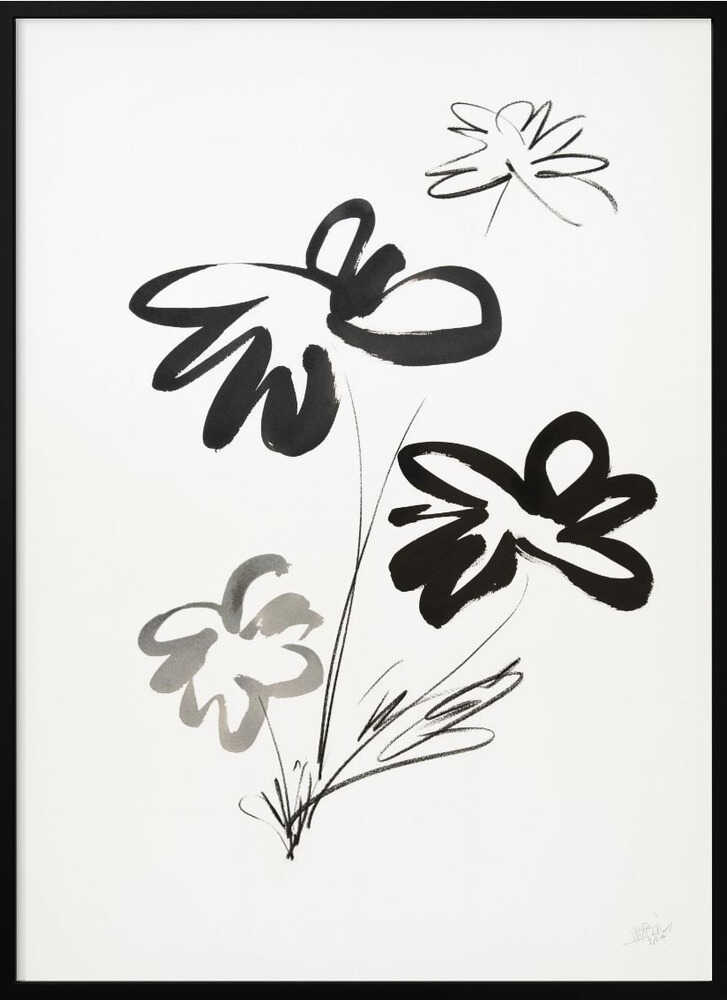 Elegant Ink Blooms
