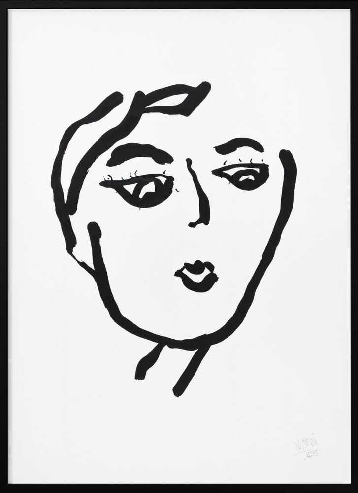 Pensive Woman Line Art