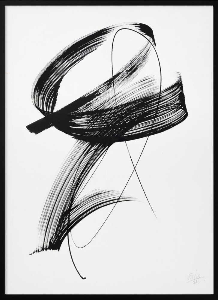 Fluid Black Calligraphy