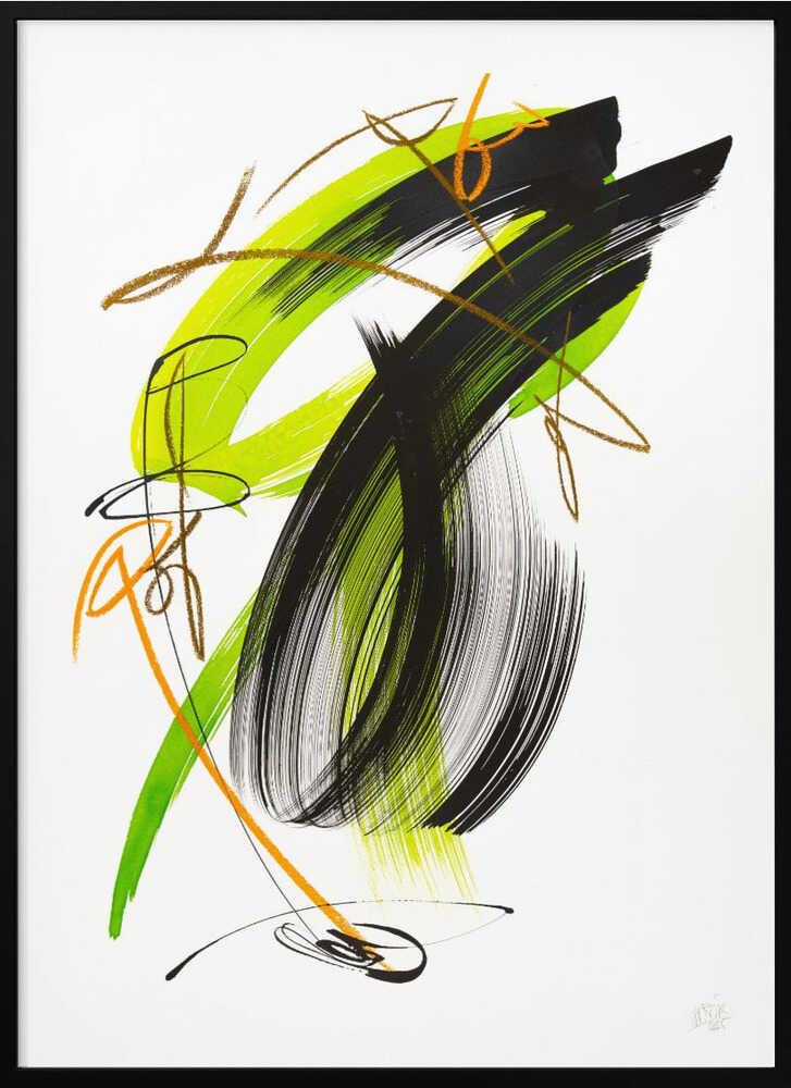 Dynamic Green Black Abstract