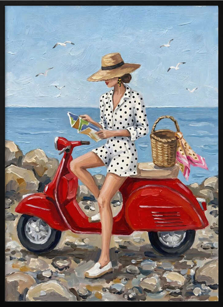 Stylish Woman Beach Scooter