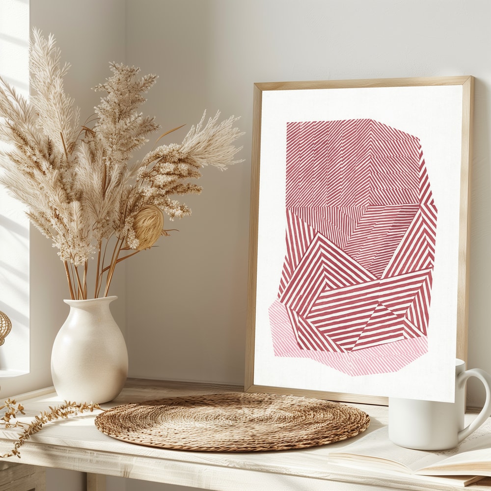 Geometric Red Stripes