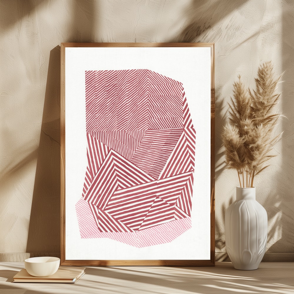 Geometric Red Stripes