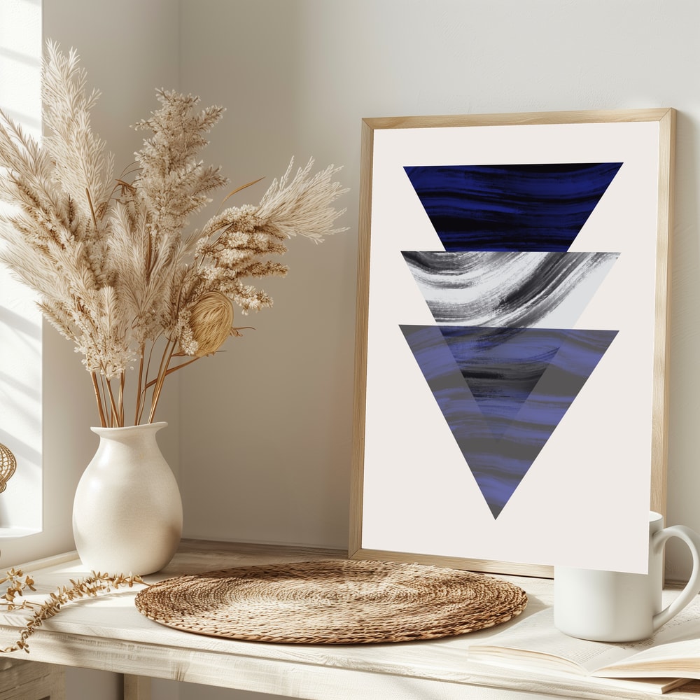 Abstract Blue Triangles