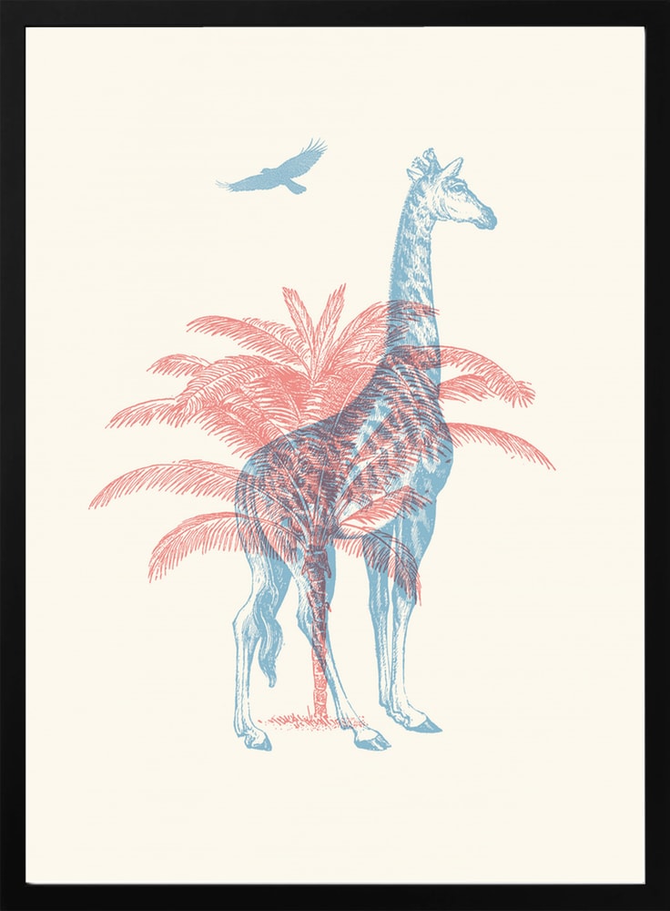 Vintage Safari Giraffe Palms