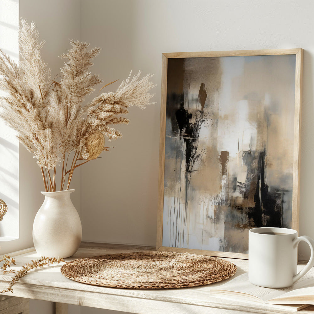 Abstract Painting Black Yellow - plakatstore