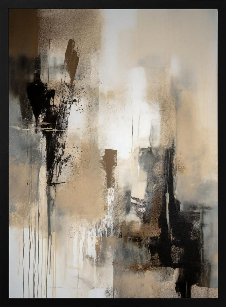 Abstract Painting Black Yellow - plakatstore