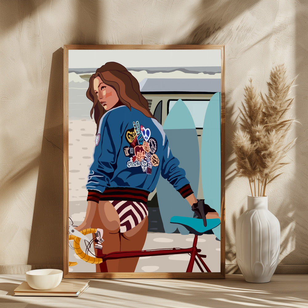 Boheme Woman With a Bike - plakatstore