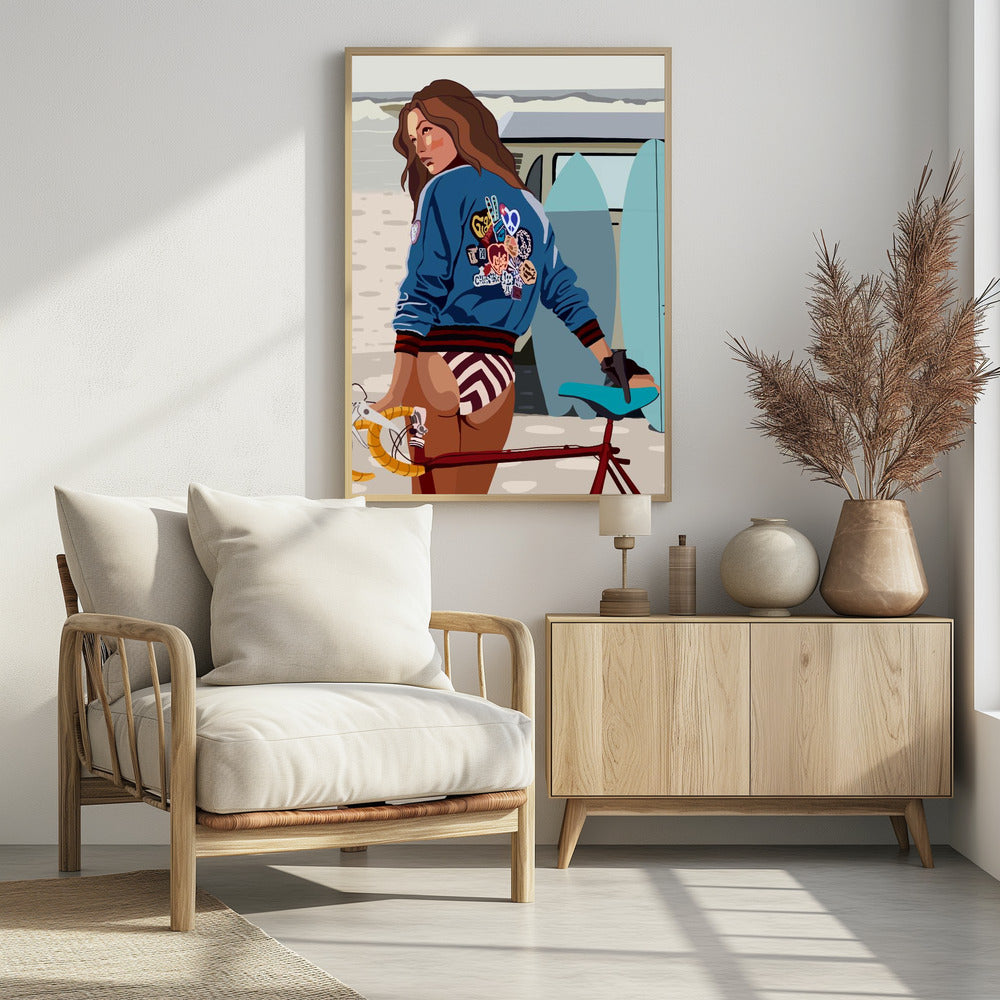 Boheme Woman With a Bike - plakatstore