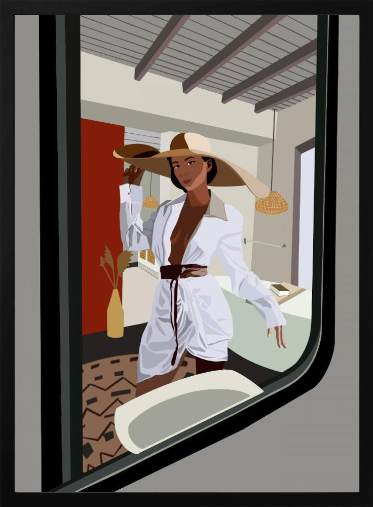 Fahionista Looking in Mirror - plakatstore