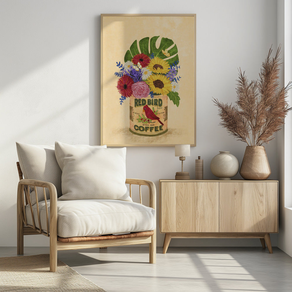 Flowers In a Vintage Coffee Can - plakatstore