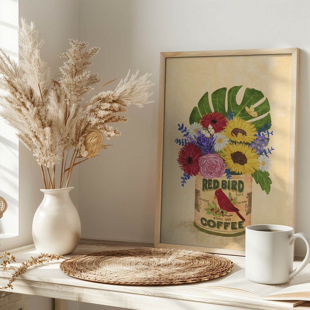 Flowers In a Vintage Coffee Can - plakatstore