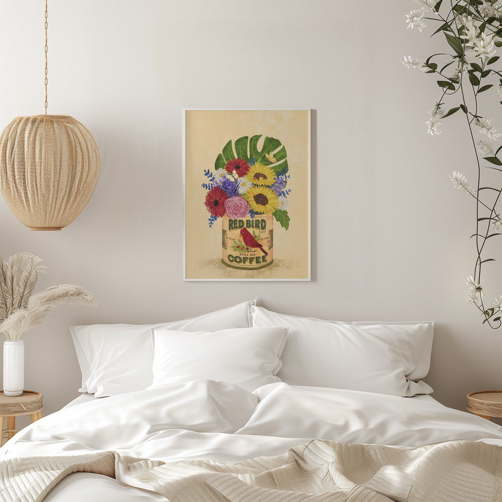 Flowers In a Vintage Coffee Can - plakatstore