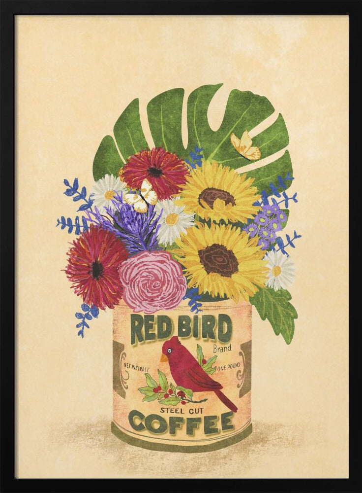 Flowers In a Vintage Coffee Can - plakatstore