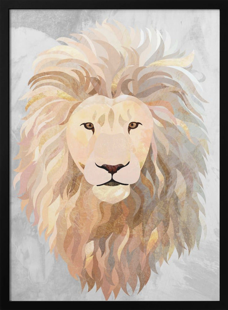 Golden lion portrait - plakatstore