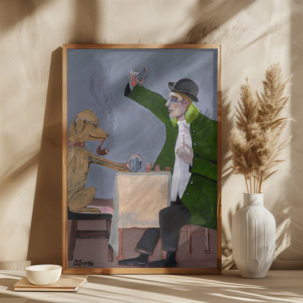 Humour Card Game with Dog Vintage - plakatstore