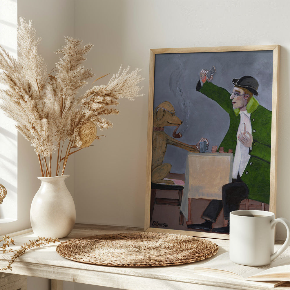 Humour Card Game with Dog Vintage - plakatstore