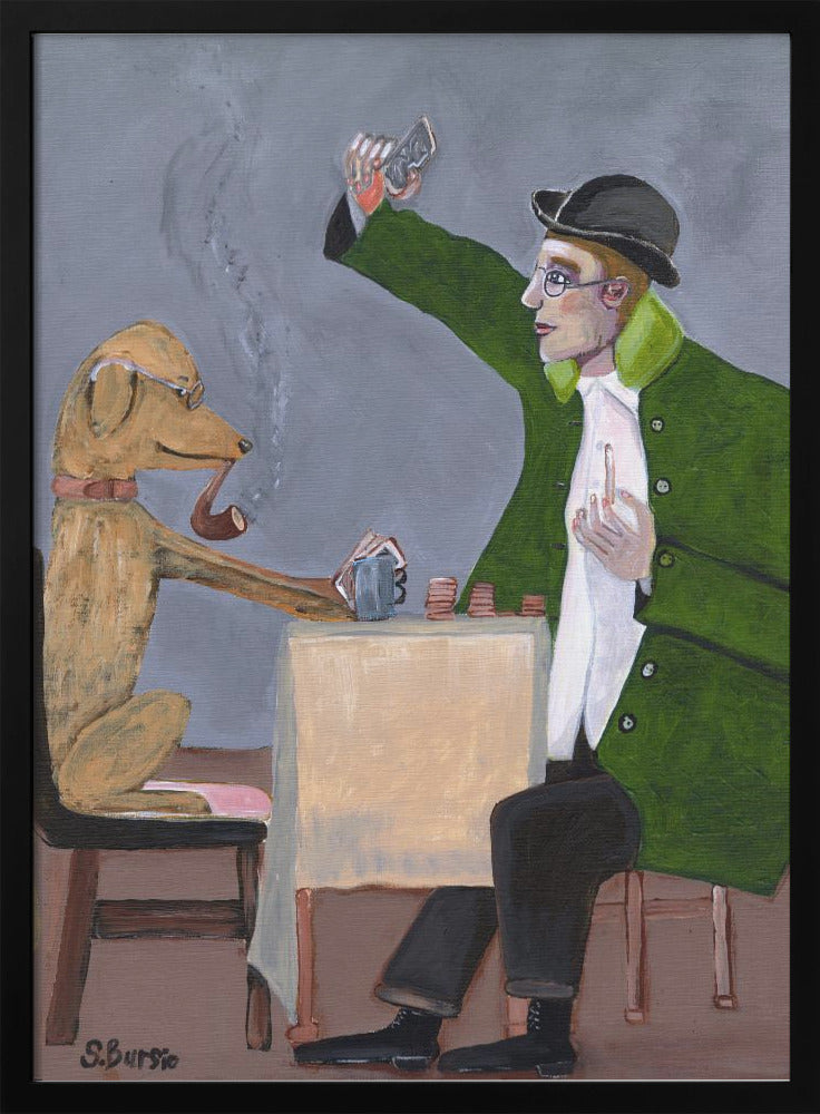 Humour Card Game with Dog Vintage - plakatstore