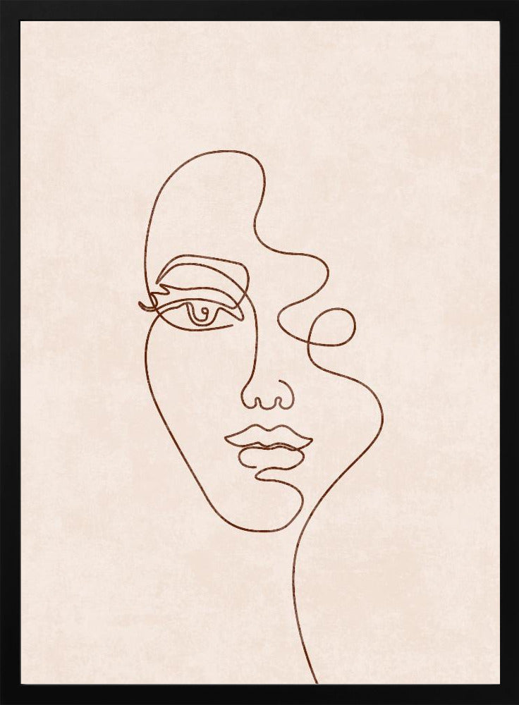 Line Art Half Face - plakatstore