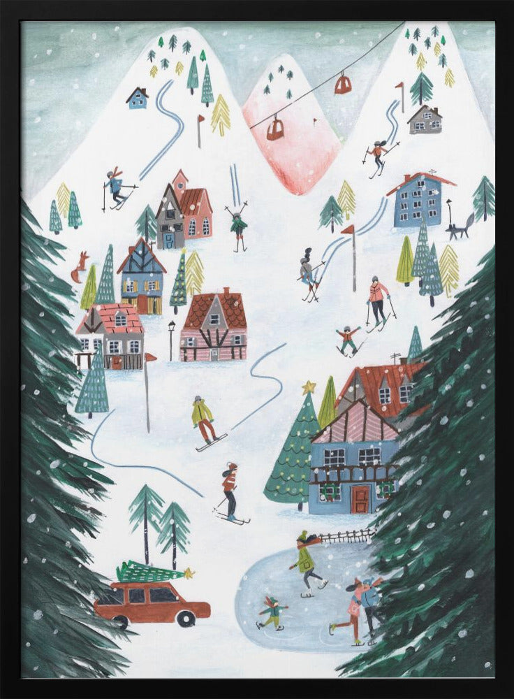 Nordic Skiing in the mountains at Christmas - plakatstore