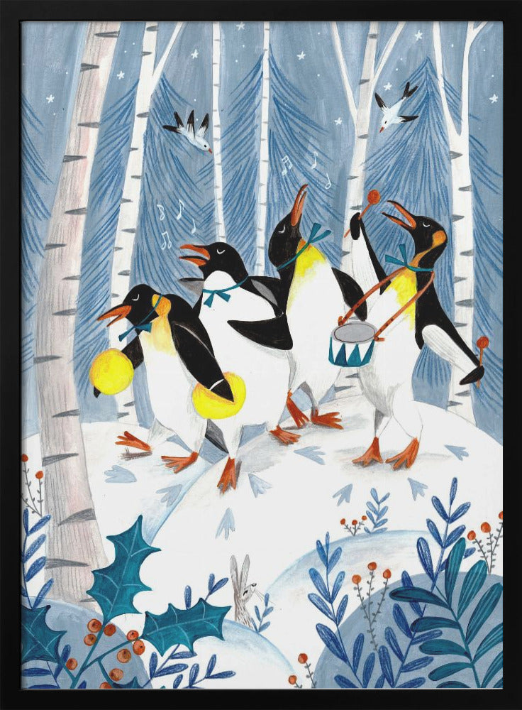 Penguins make music in the forest - plakatstore