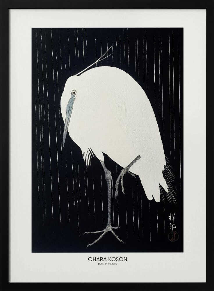 Egret In The Rain