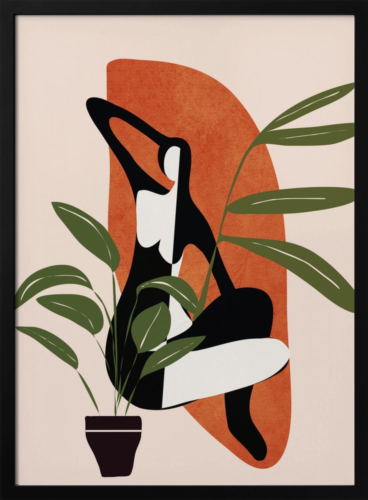 Serene Woman and Plant