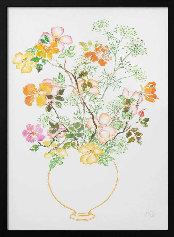 Colorful Wild Rose Vase