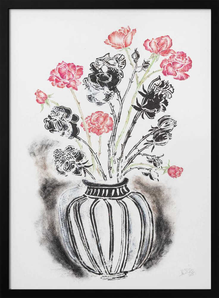 Contrasting Rose Vase