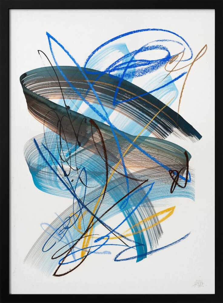 Dynamic Blue Strokes