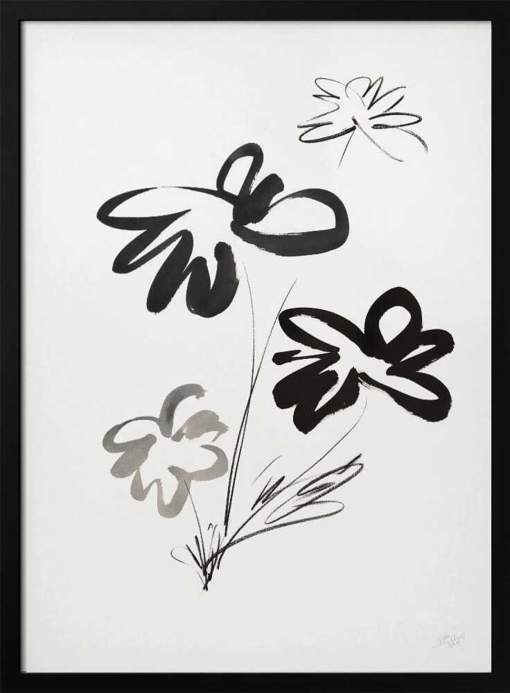 Elegant Ink Blooms