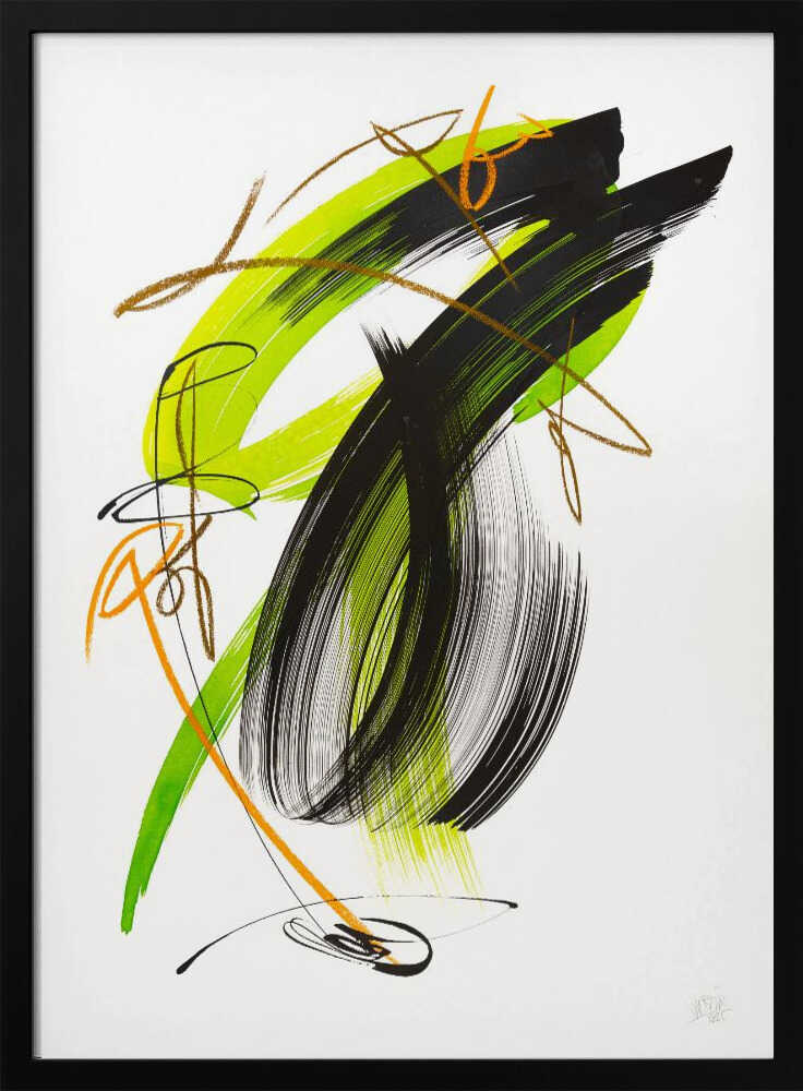 Dynamic Green Black Abstract