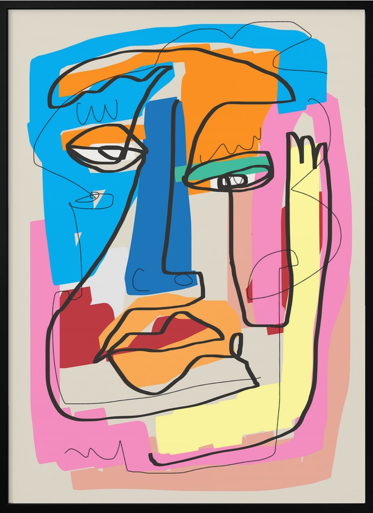 Vibrant Abstract Face