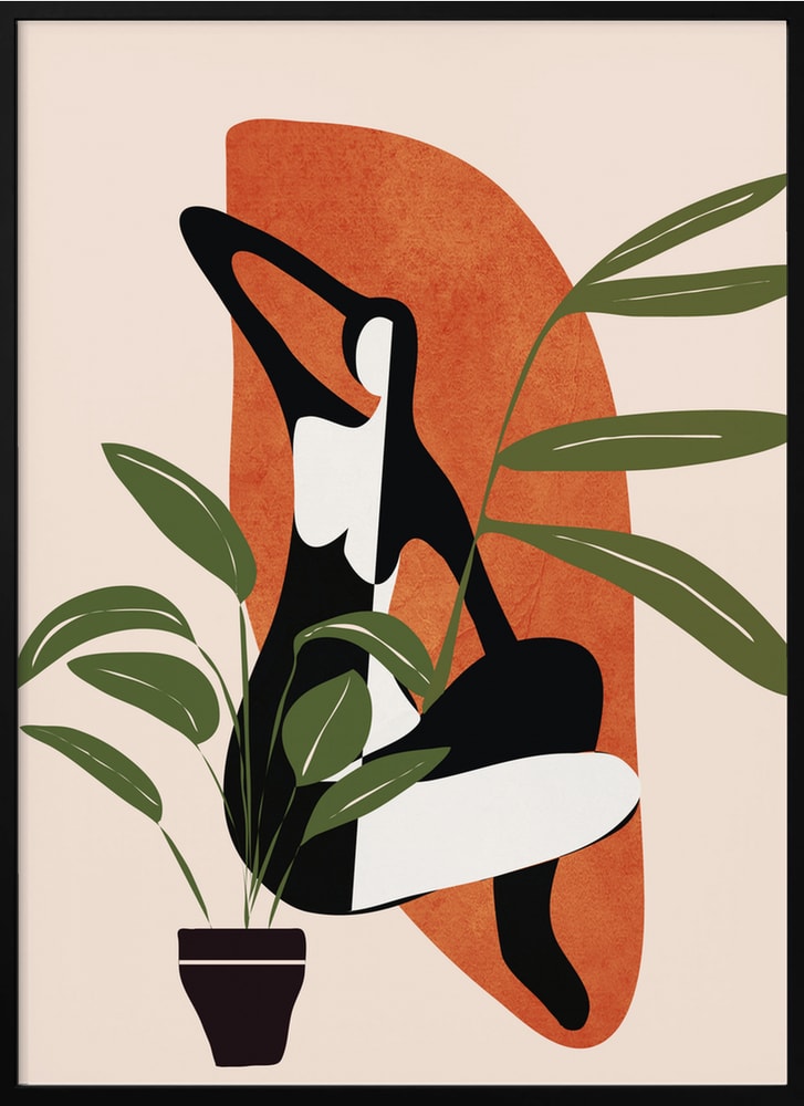 Serene Woman and Plant