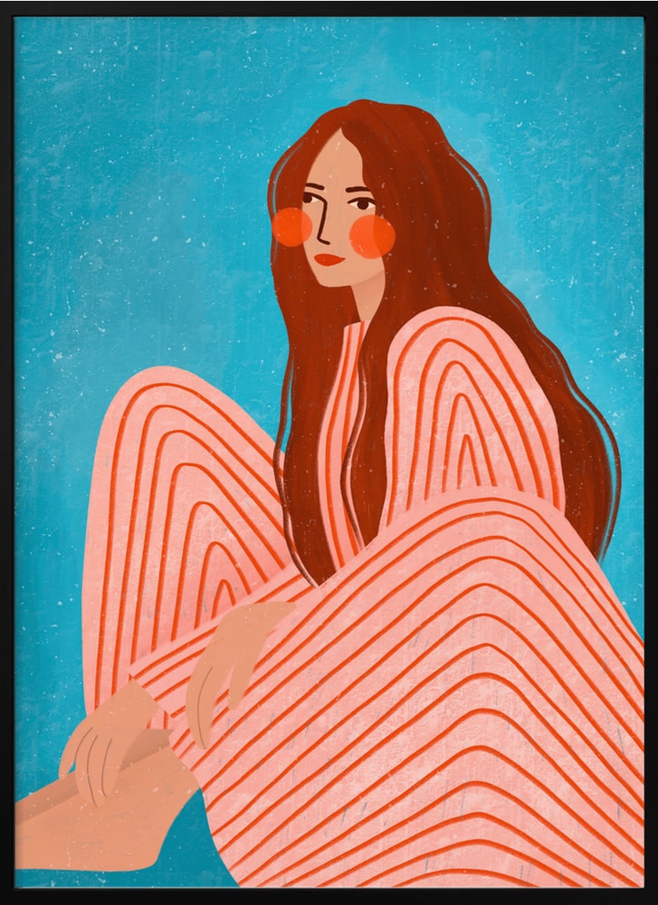 Serene Striped Woman