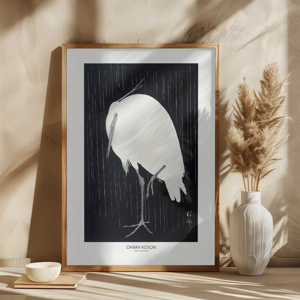 Egret In The Rain