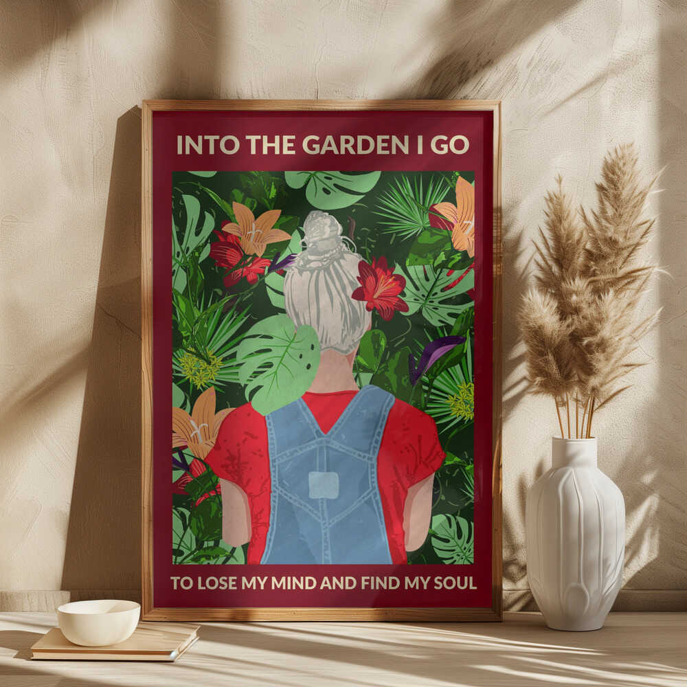 Into the Garden (grey & Burgundy)