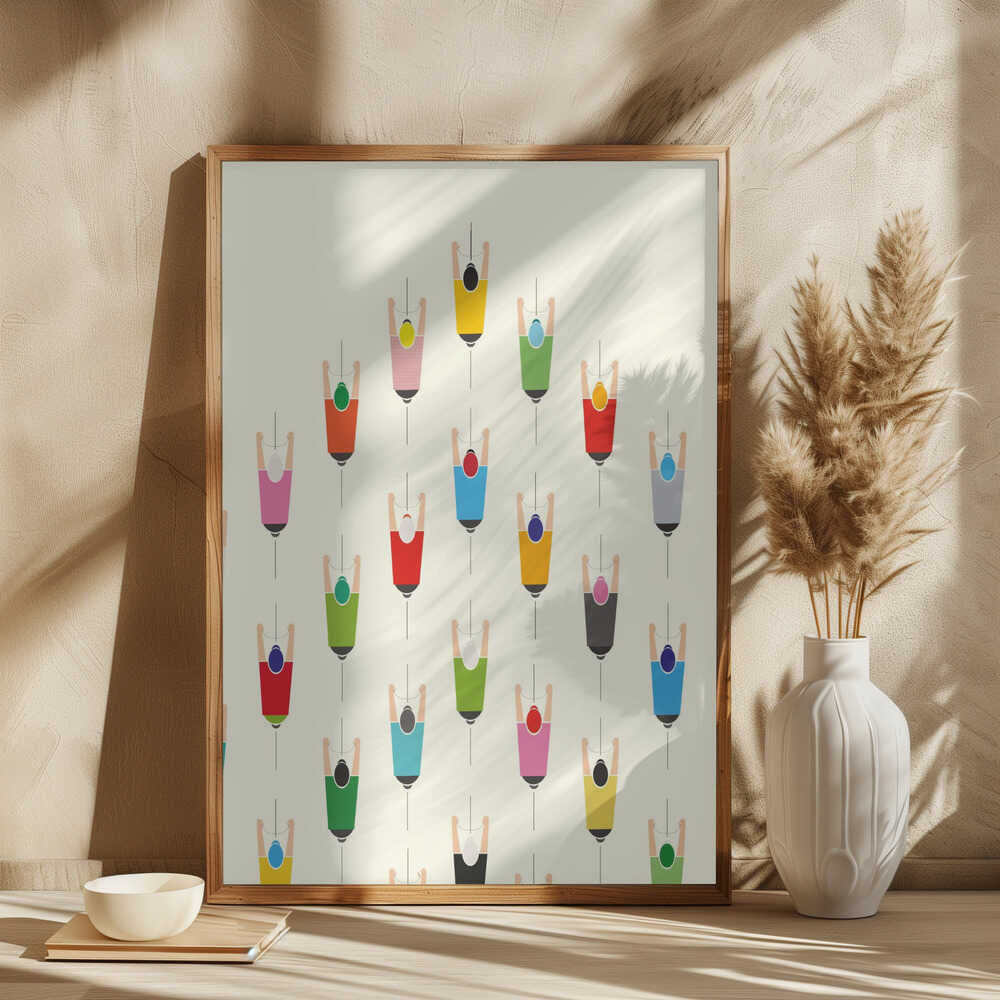 Leading the Pack Cycling Art Print