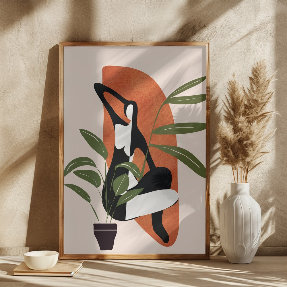 Serene Woman and Plant