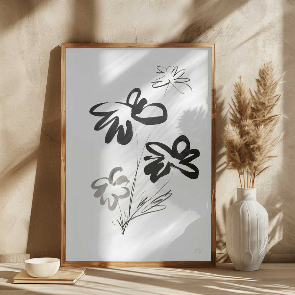 Elegant Ink Blooms