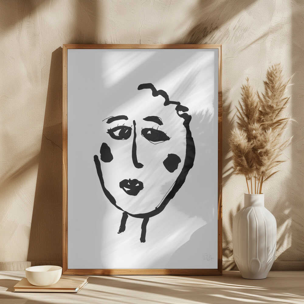 Pensive Line Portrait