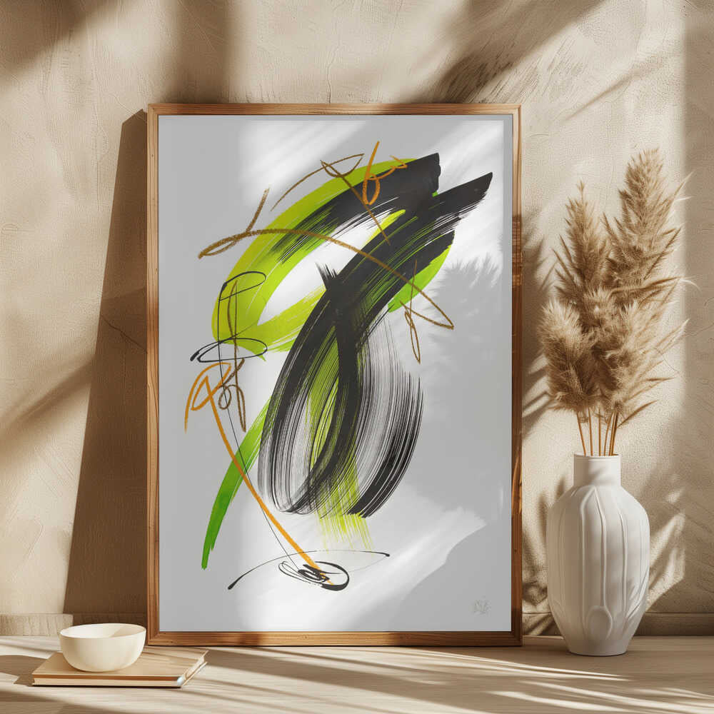 Dynamic Green Black Abstract