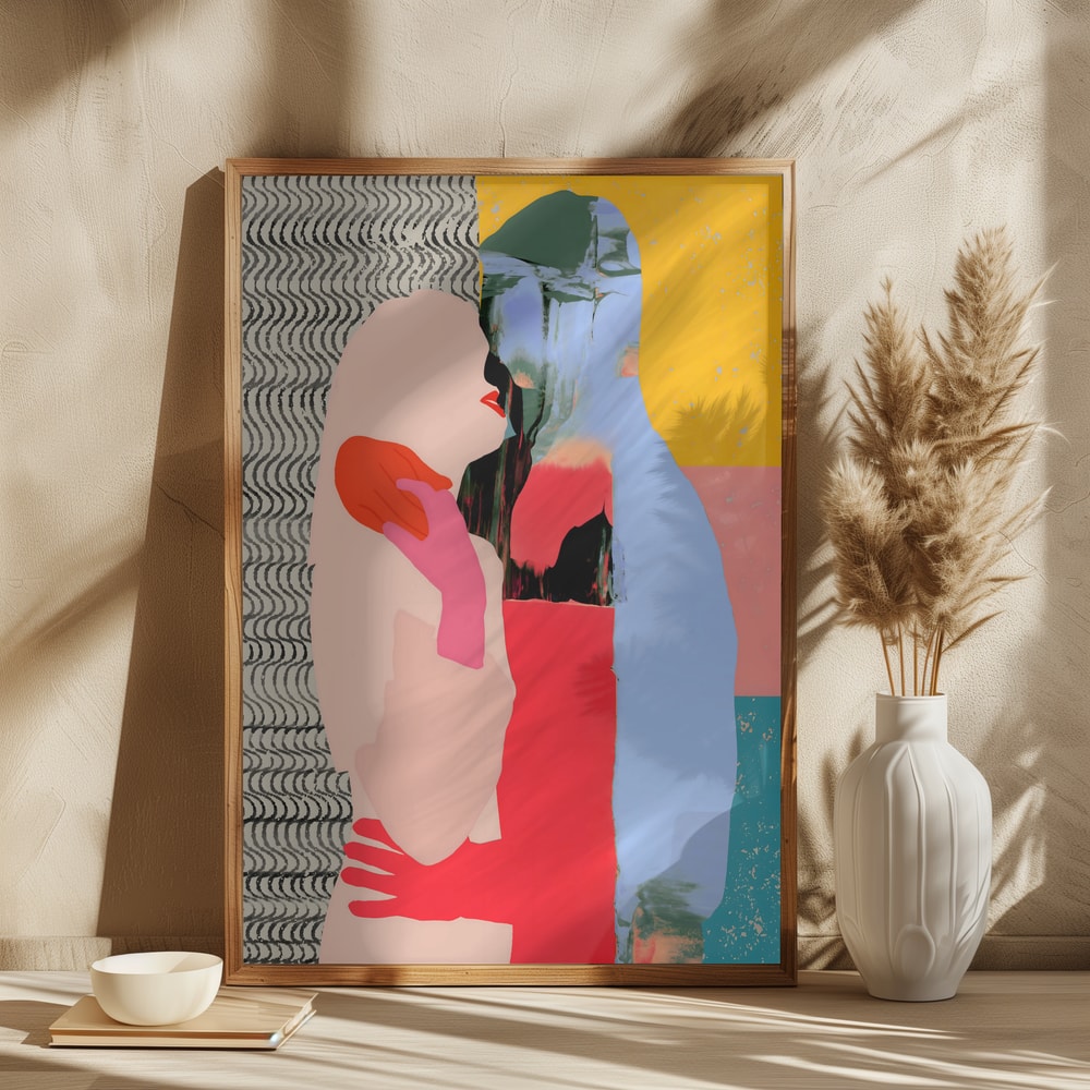 Abstract Romantic Embrace