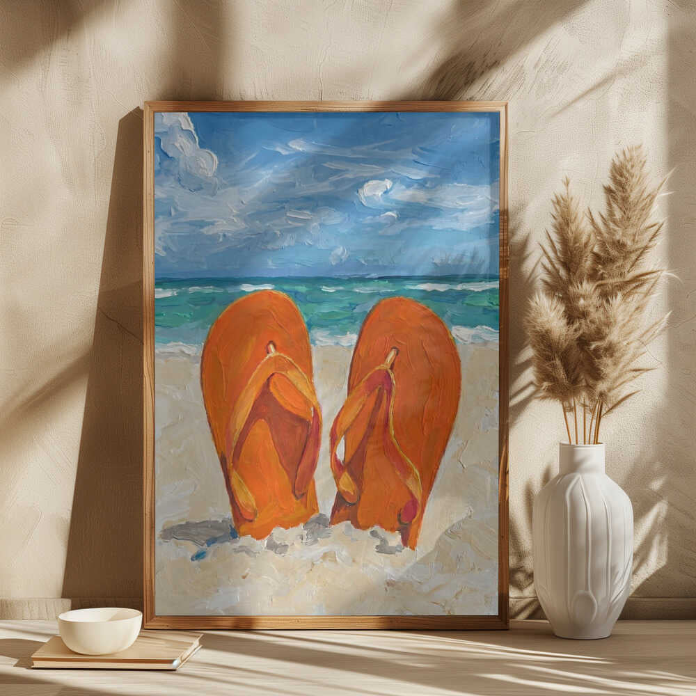 Orange Flipflops Beach