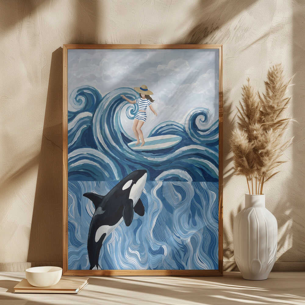 Surfer Girl and Orca
